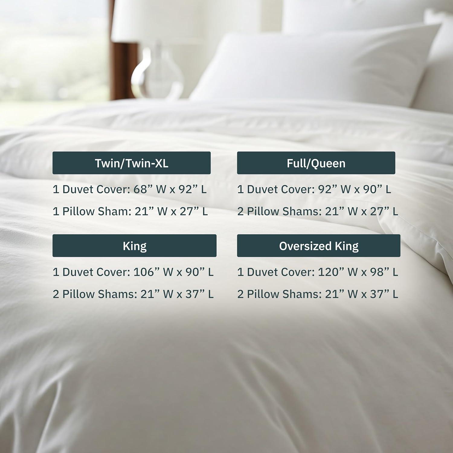 Dark Gray Duvet Cover Full / Queen - 400 Thread Count , 100% Pure Cotton Comforter Cover and Two Pillow Shams, with Button Closure and Corner Ties