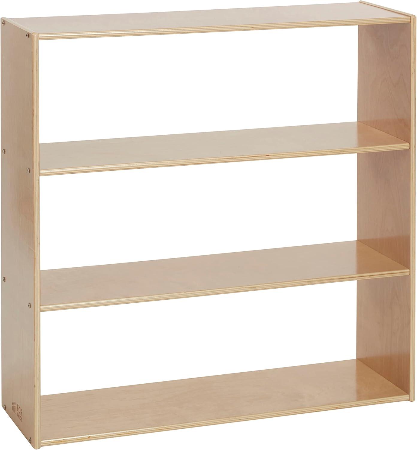 ECR4Kids Streamline 3-Shelf Storage Cabinet, 36in High, Double-Sided Display