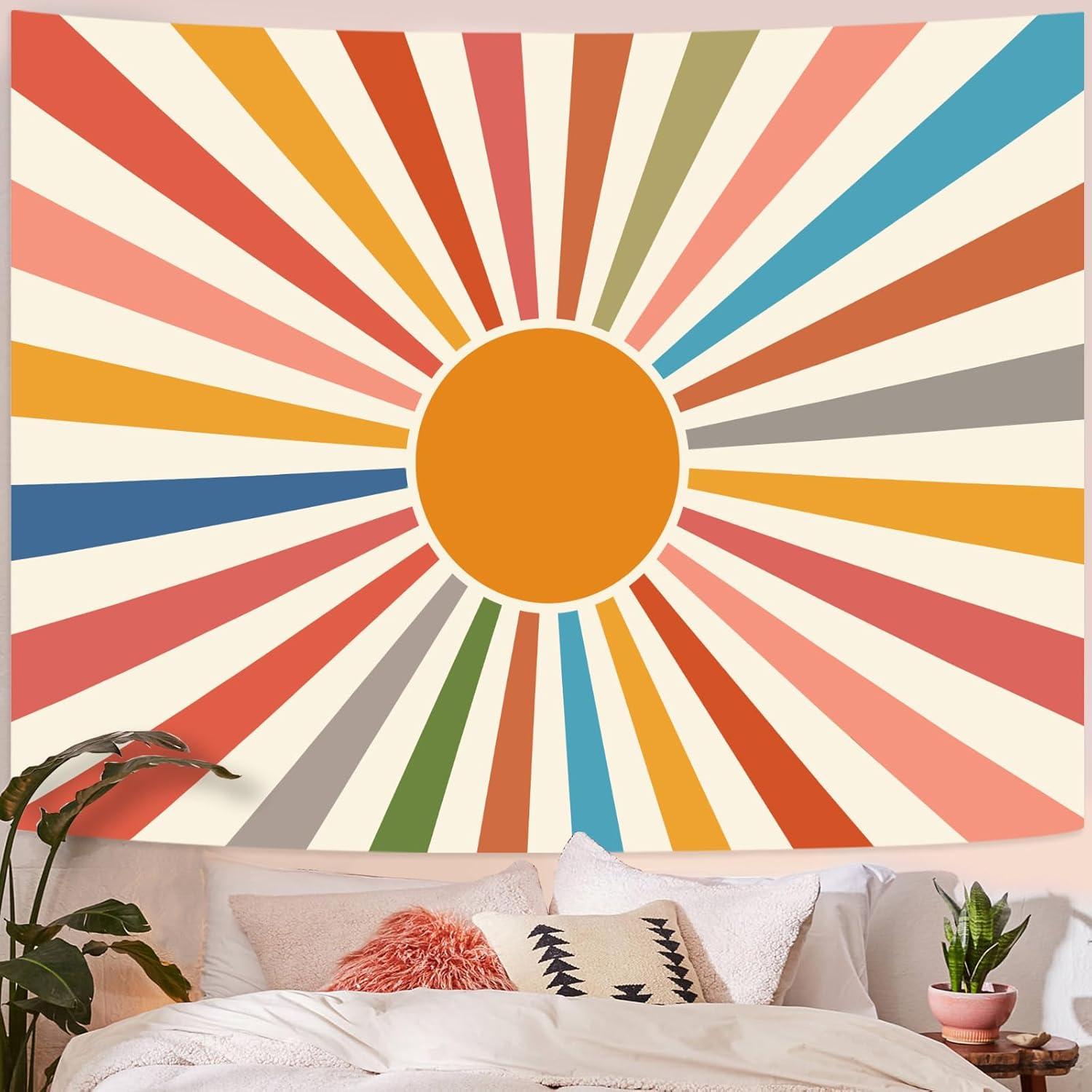 Vintage Sunburst Bohemian Polyester Wall Tapestry