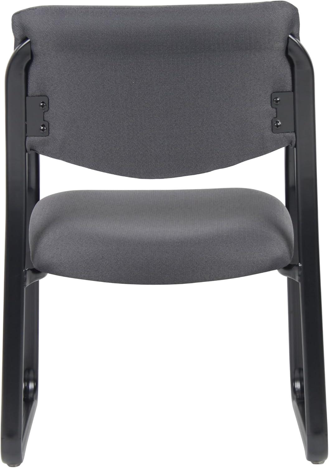 Sled Base Guest Chair Gray - Boss: Sturdy Metal Frame, Padded Back & Seat, 275 lbs Capacity