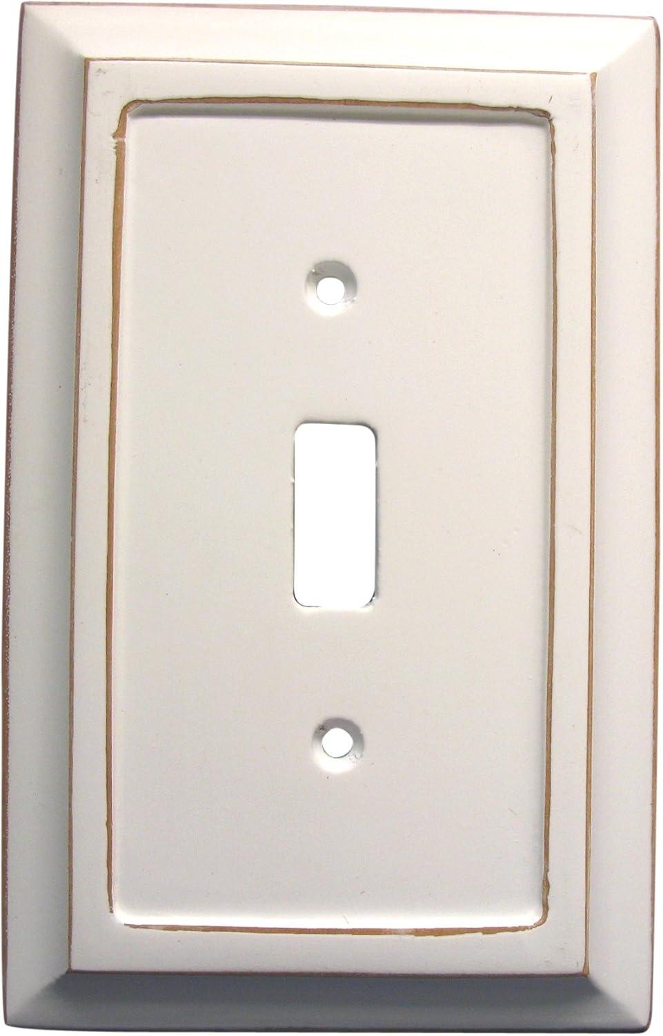 Amerelle Savannah White 1-Gang Wood Toggle Wall Plate