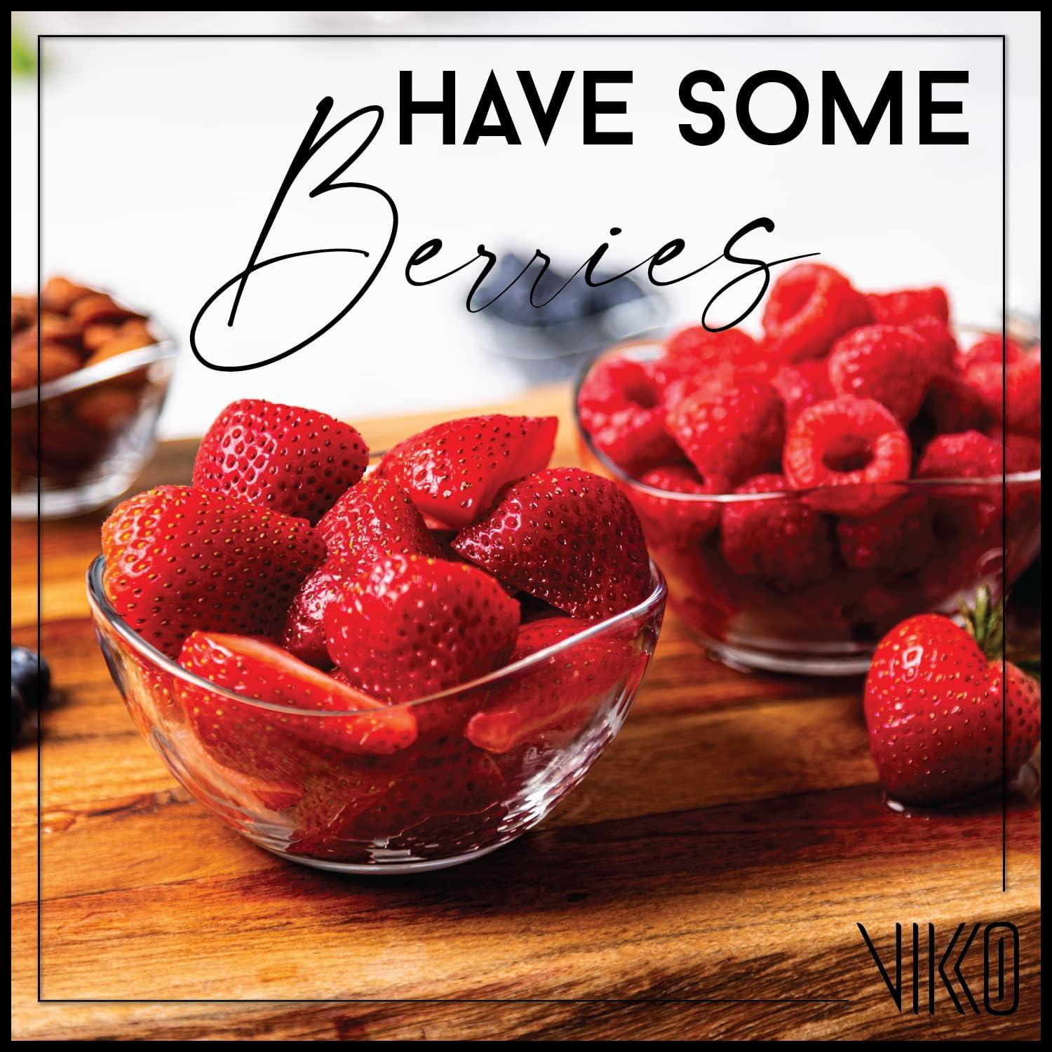 Vikko 7 oz Dessert Bowls 12-Pc Clear Decorative Bowl Glass Dinnerware Set