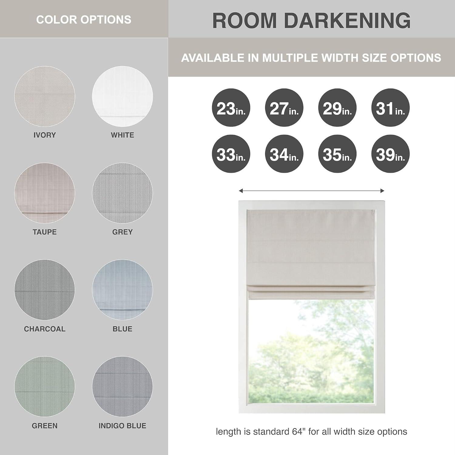 Galen Basketweave Cordless Room Darkening Single Roman Shade