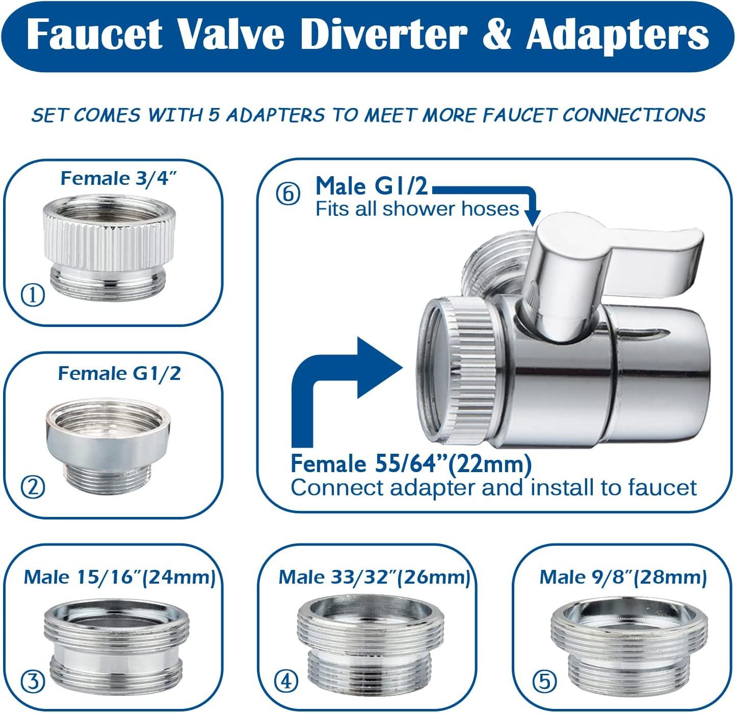 Faucet Bidet Sprayer for Toilet - with Faucet Splitter, 59 inch Hose and Hook up, Sink for Kitchen or Bathroom