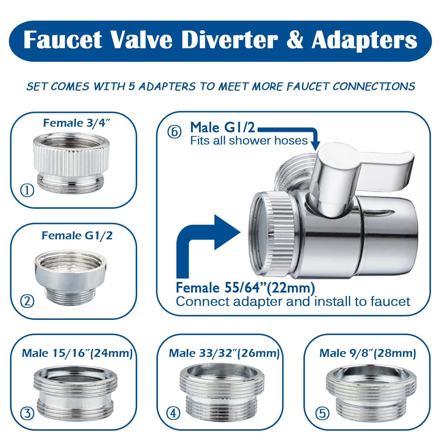 Faucet Bidet Sprayer for Toilet - with Faucet Splitter, 59 inch Hose and Hook up, Sink for Kitchen or Bathroom