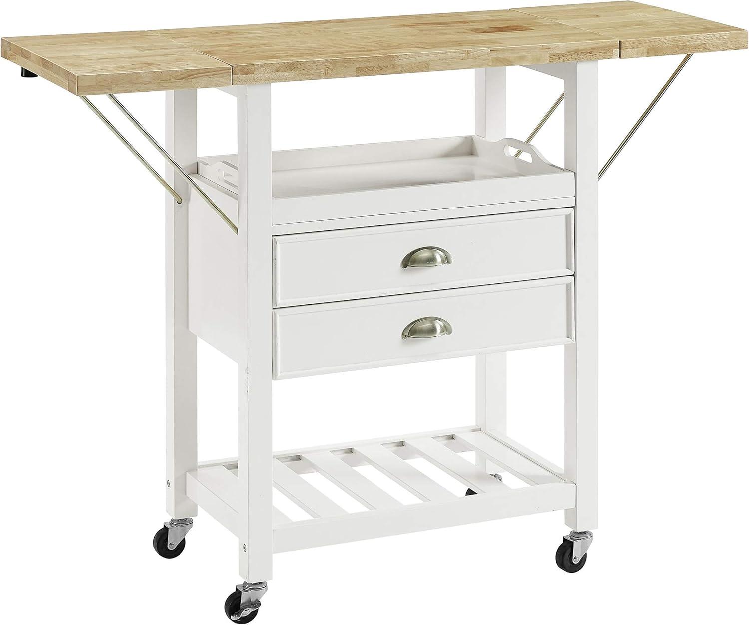 Bristol Double Drop Leaf Kitchen Cart White - Crosley