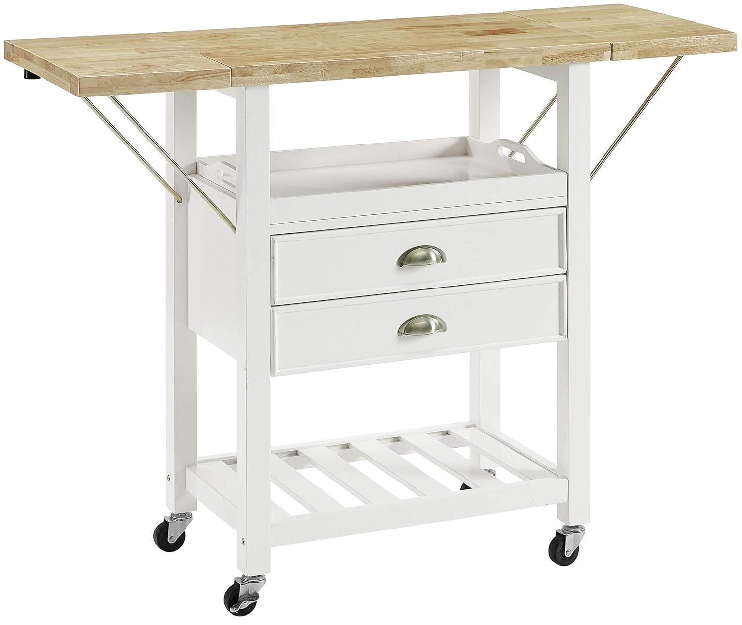 Bristol Double Drop Leaf Kitchen Cart White - Crosley