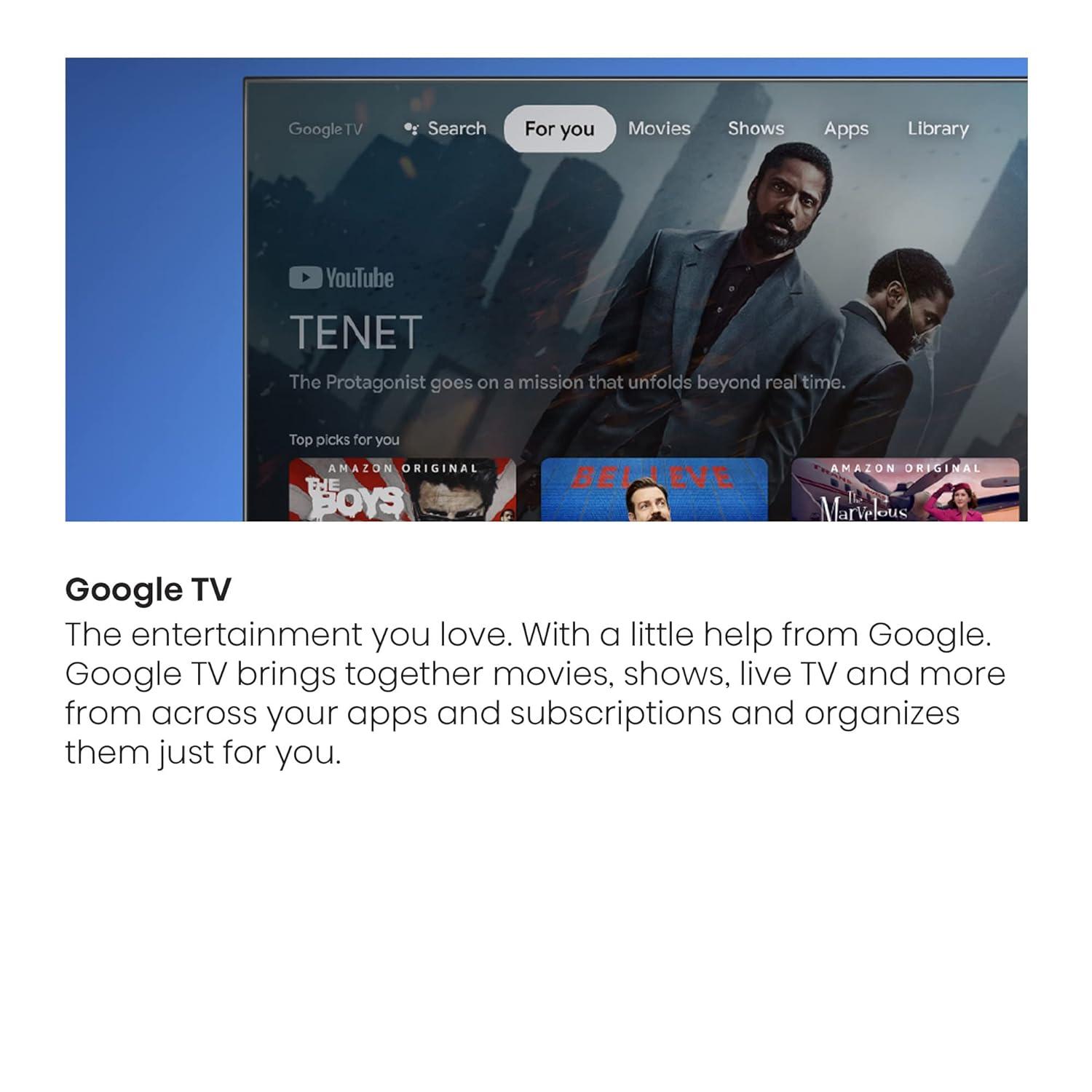 65-Inch Black LED 4K UHD Smart TV with Google Assistant