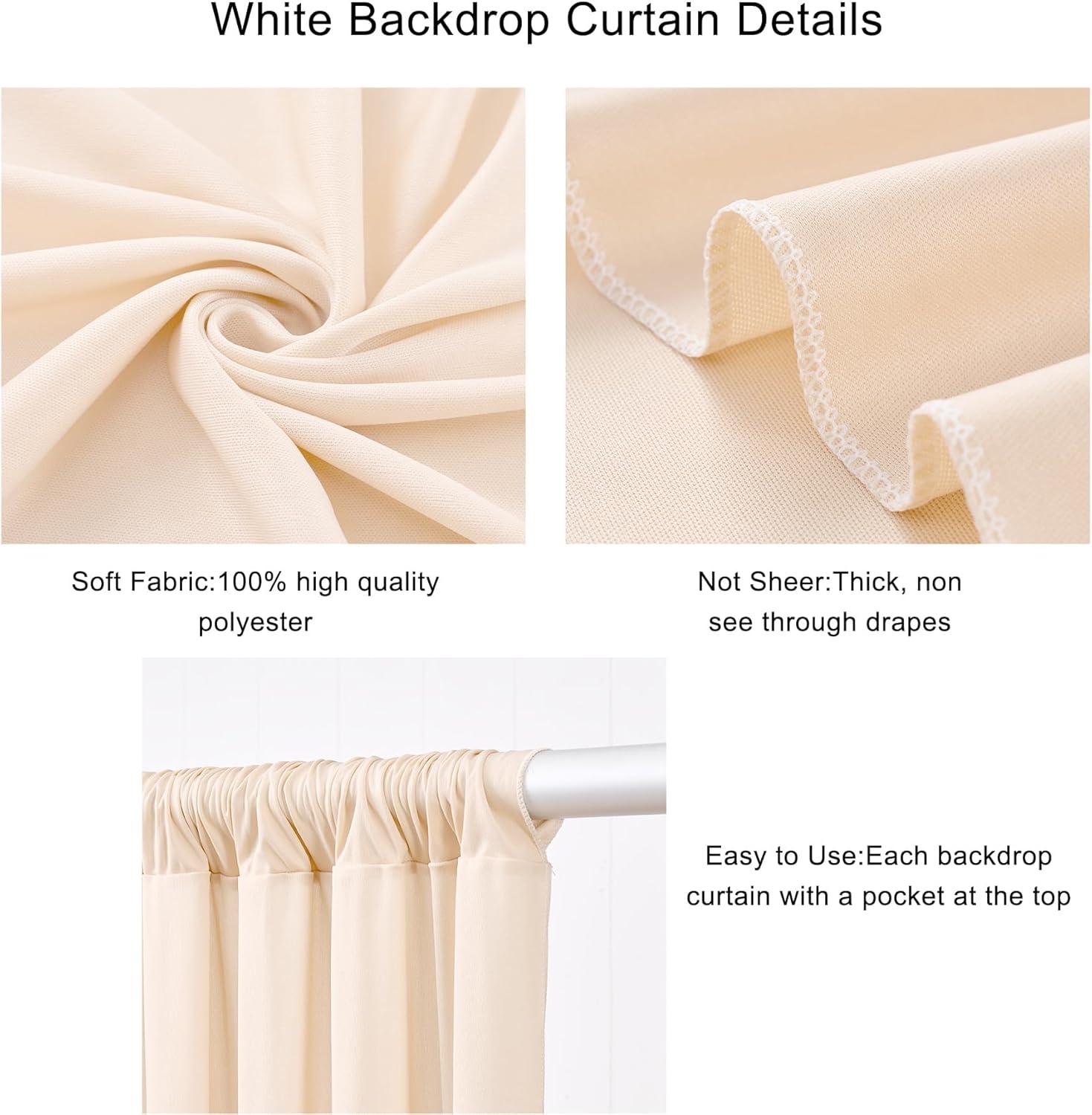 10ft x 10ft Champagne Polyester Backdrop Curtains for Events