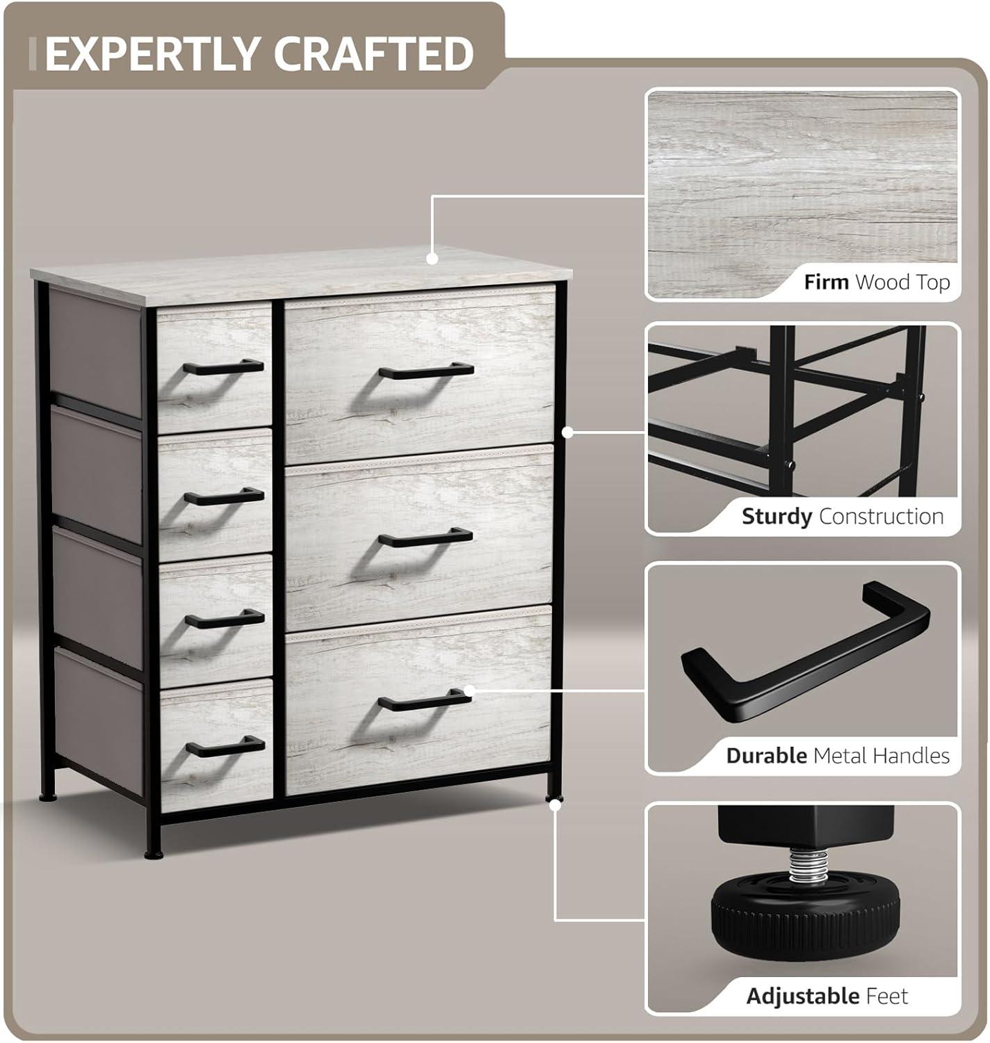 Sorbus Sorbus 10 Drawers Dresser with Steel Frame and Fabric Bins