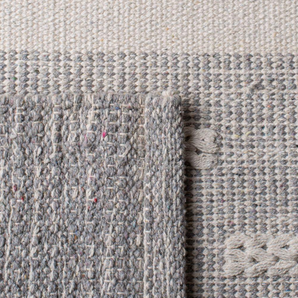 Striped Kilim STK519 Hand Woven Area Rug - Ivory/Grey - 6'x9' - Safavieh.