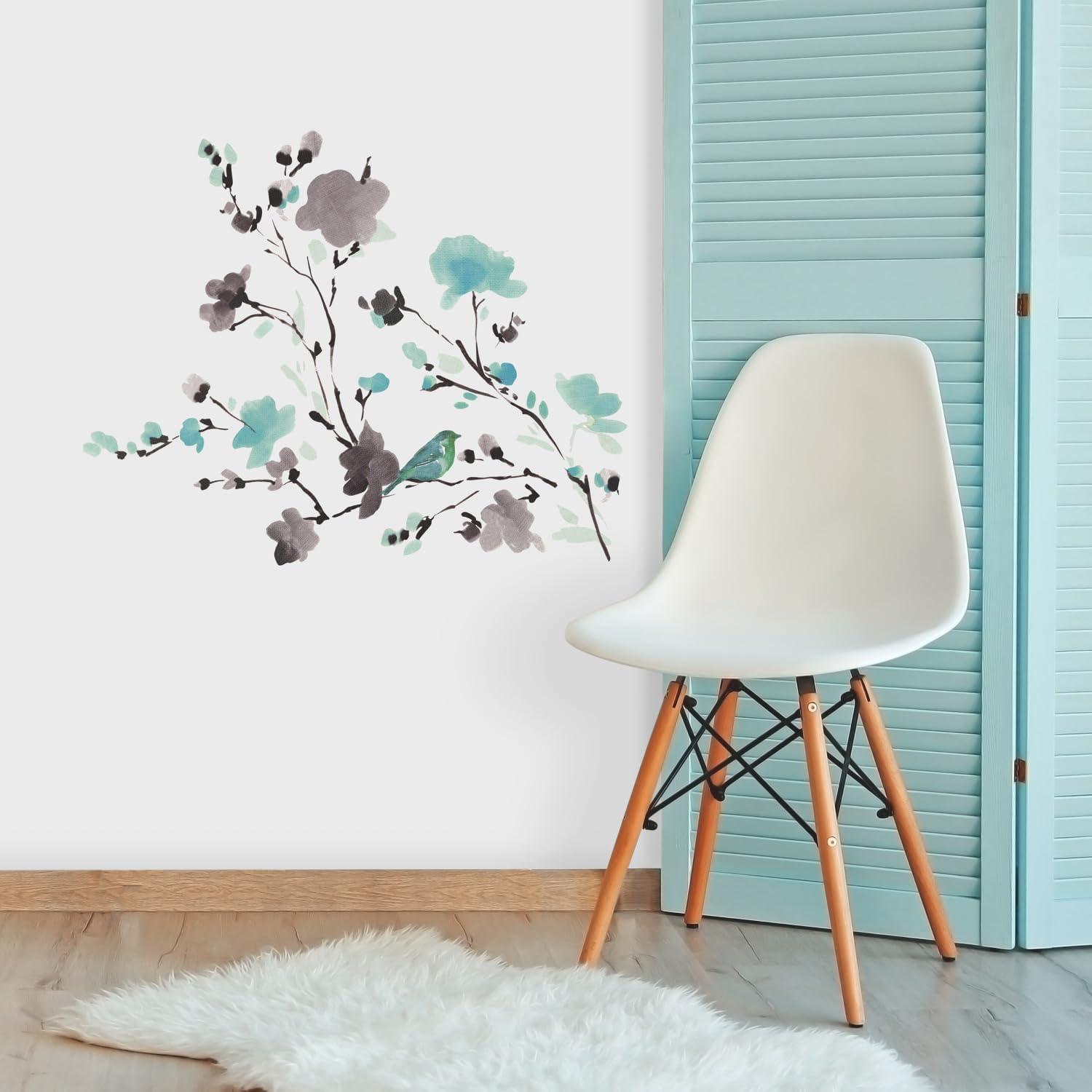 Blossom Watercolor Bird Branch Wall Decals