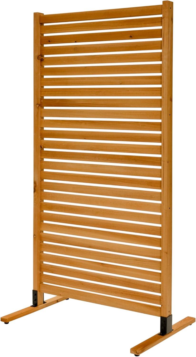 Enclo Privacy Screens EC18030 Tiaga 6 ft H x 3 ft W Freestanding or Surface Mounted Slatted Premium Wood Privacy Screen Kit (1 Panel)