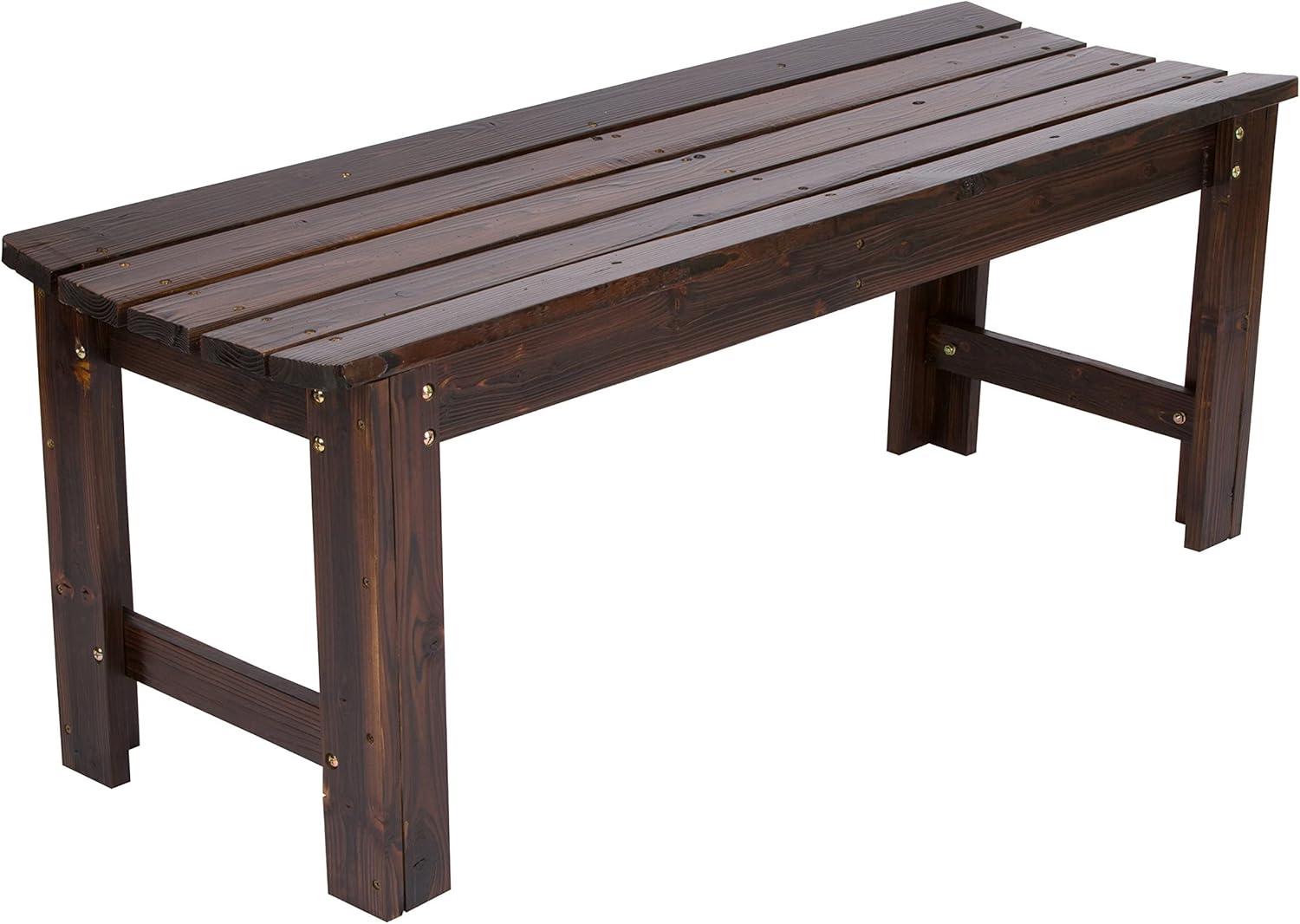 Burnt Brown Cedar 4ft Backless Outdoor Garden Bench