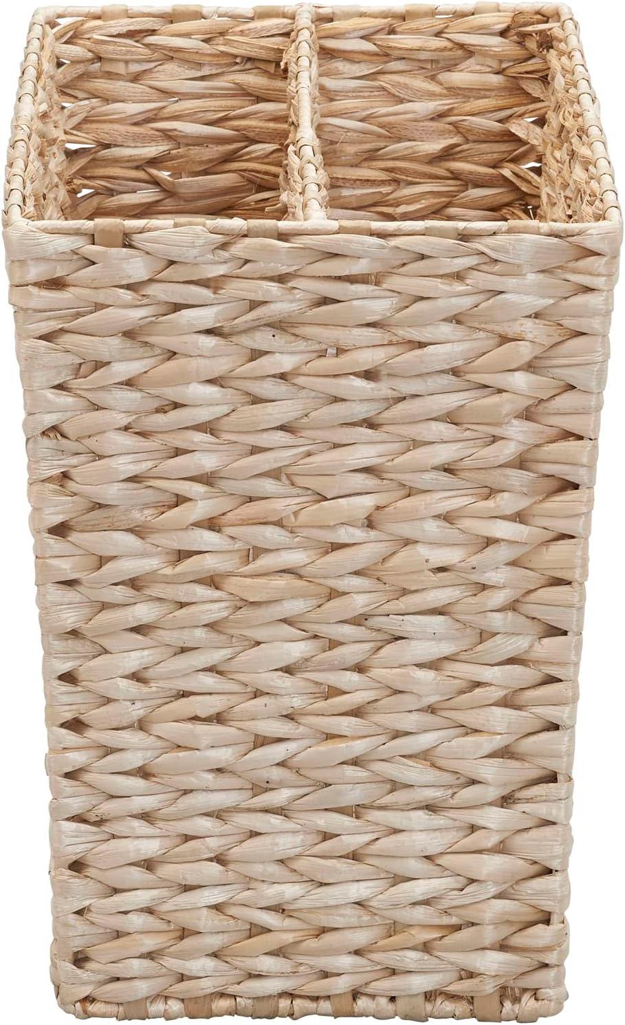 Household Essentials Woven Seagrass Side-by-Side Magazine Rack