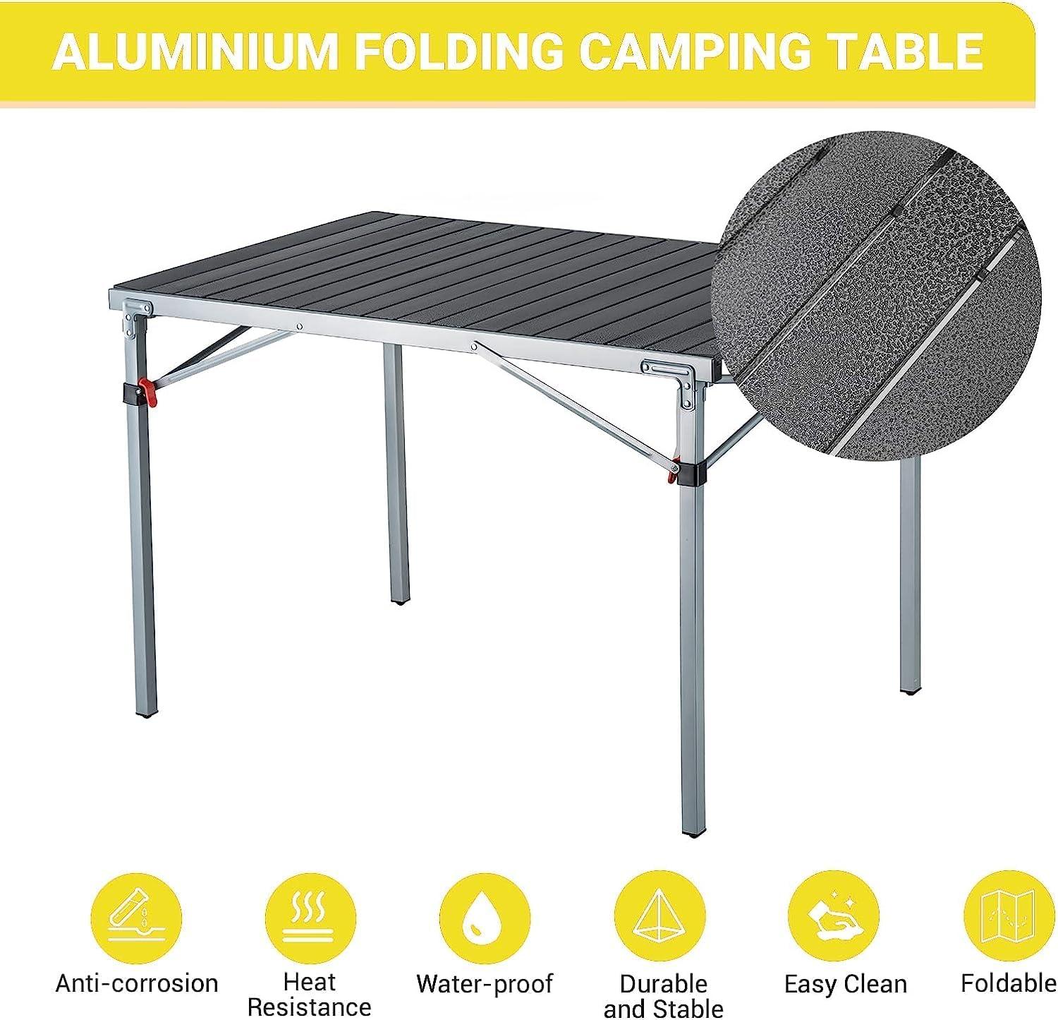 KingCamp 42" Aluminum Folding Camping Table with Carry Bag