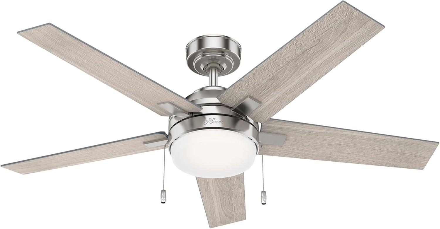 Bartlett 52" Brushed Nickel Indoor Ceiling Fan with LED Light