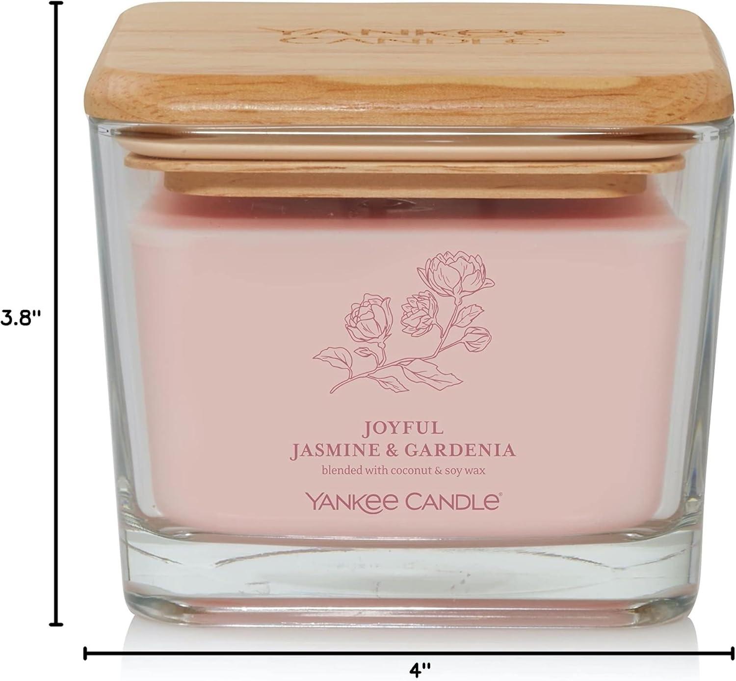 Yankee Candle Joyful Jasmine & Gardenia Well Living Collection Medium Square Candle 11.25 oz