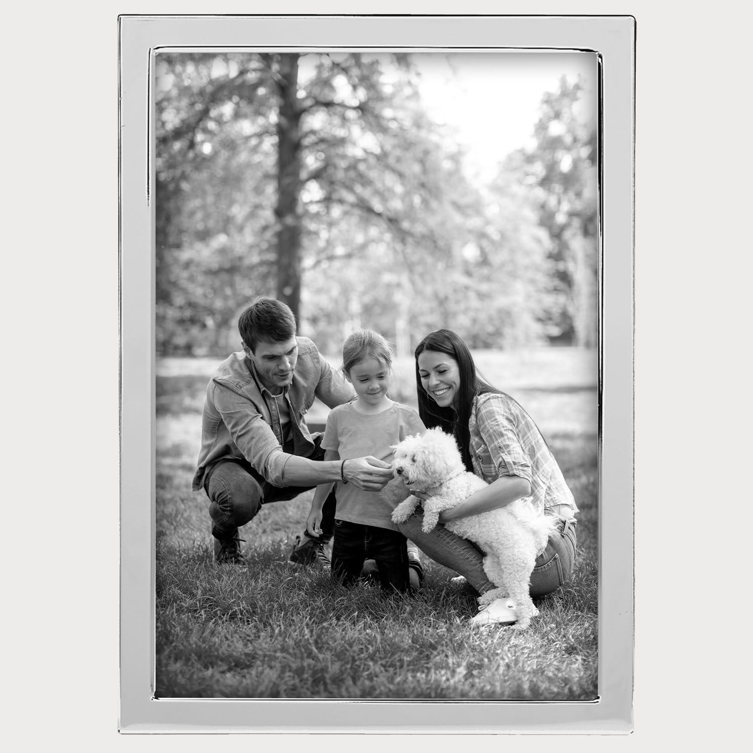 Siena 4x6 Silver-Plated Metal Picture Frame with Velvet Back