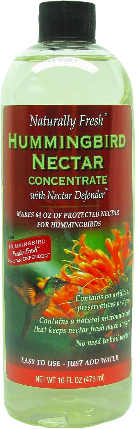 Naturally Fresh Hummingbird Nectar Liquid Concentrate  with Nectar Defender - Lasts Longer In Hummingbird Feeders - Makes 64 ounces of Clear Nectar