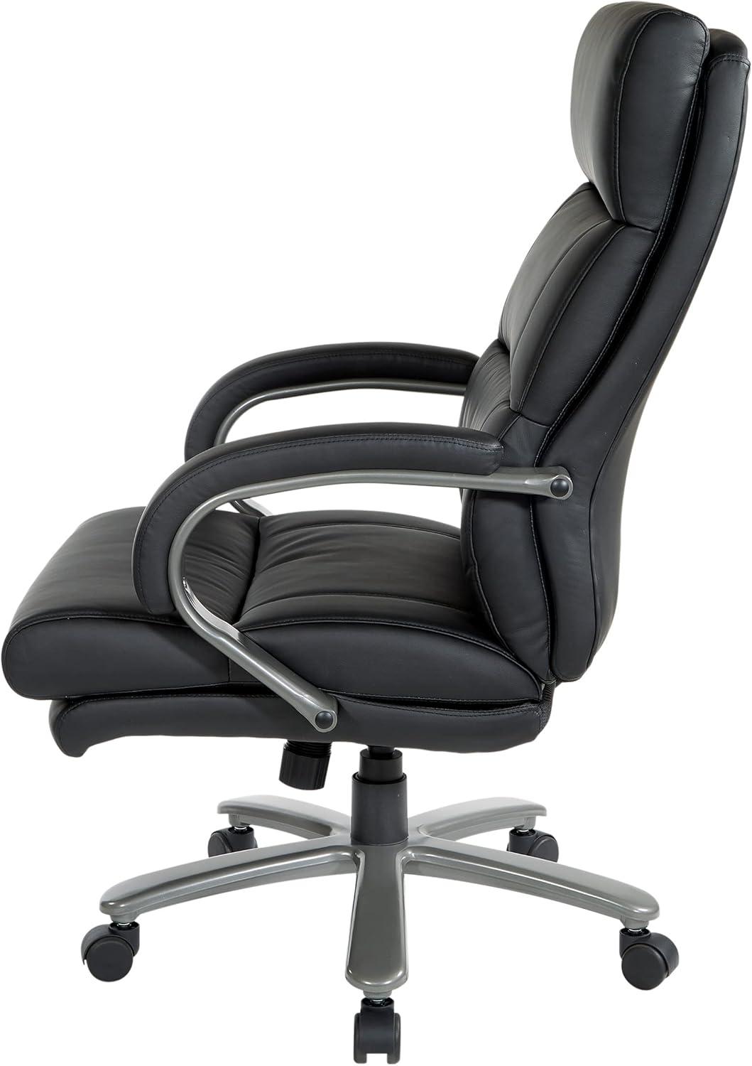 Big and Tall Executive Chair in Black Bonded Leather