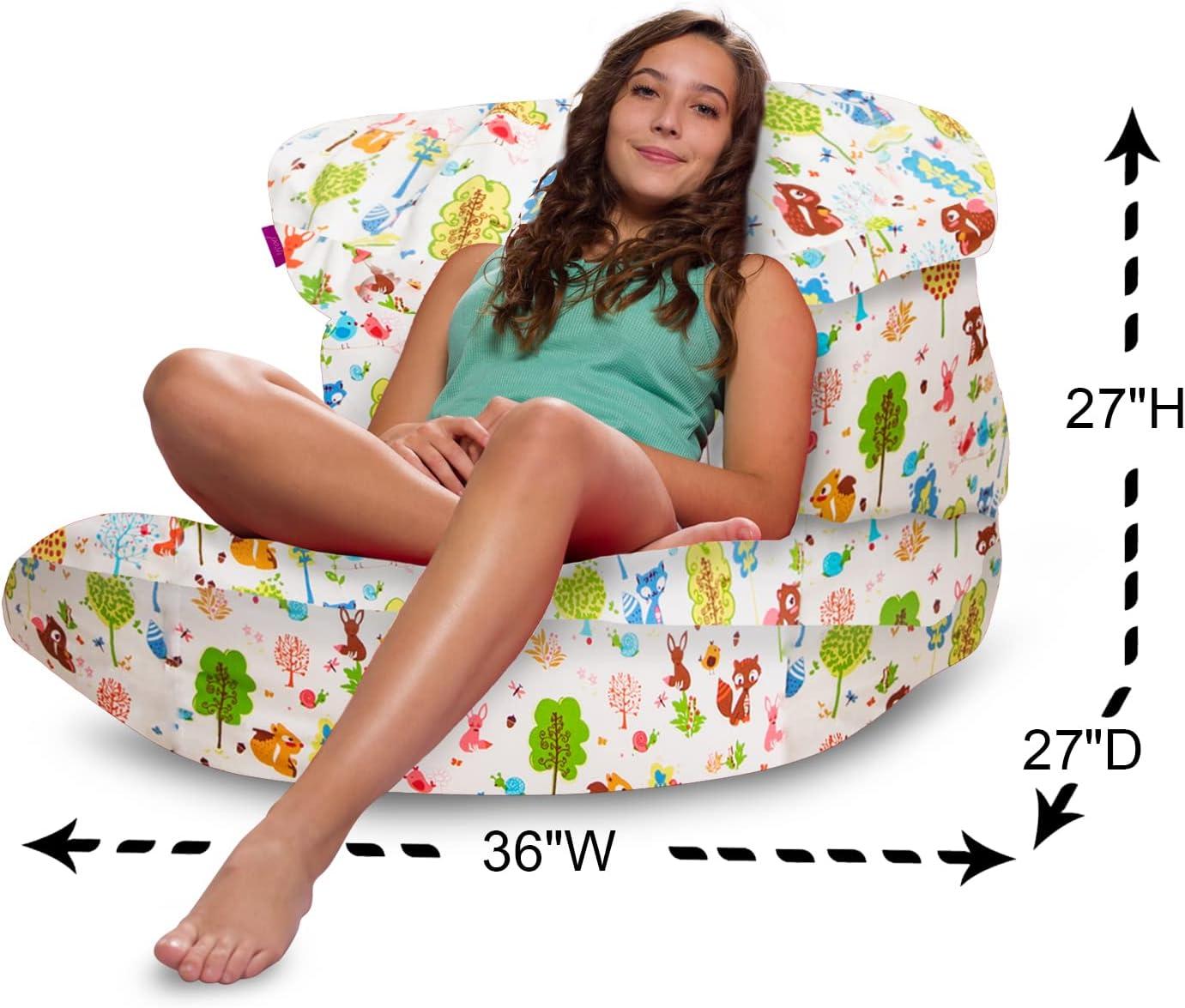 Posh Creations Bean Bag Chair Lounger Structured Seat for Kids, Teens and Adults, Comfy Chair for Gaming, Reading and Watching TV, Laguna Lounger, Multiple Colors and Fabrics