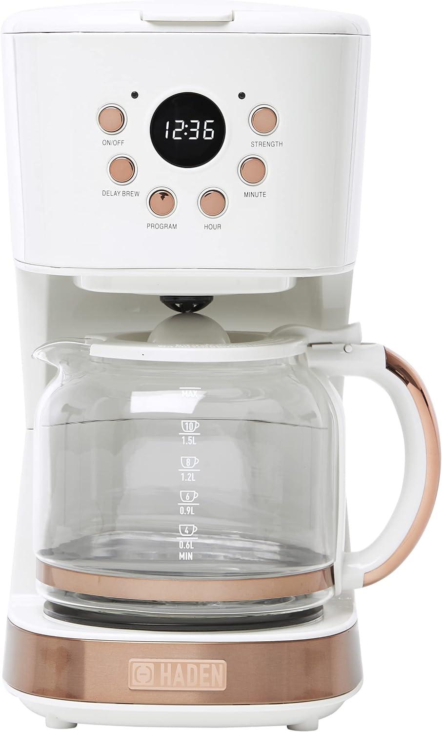HADEN Heritage Ivory and Copper 12-Cup Programmable Coffee Maker