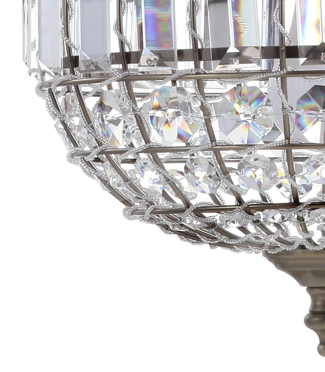 JONATHAN Y Georgina 12" Crystal/Metal LED Pendant Pendant, Antique Brass