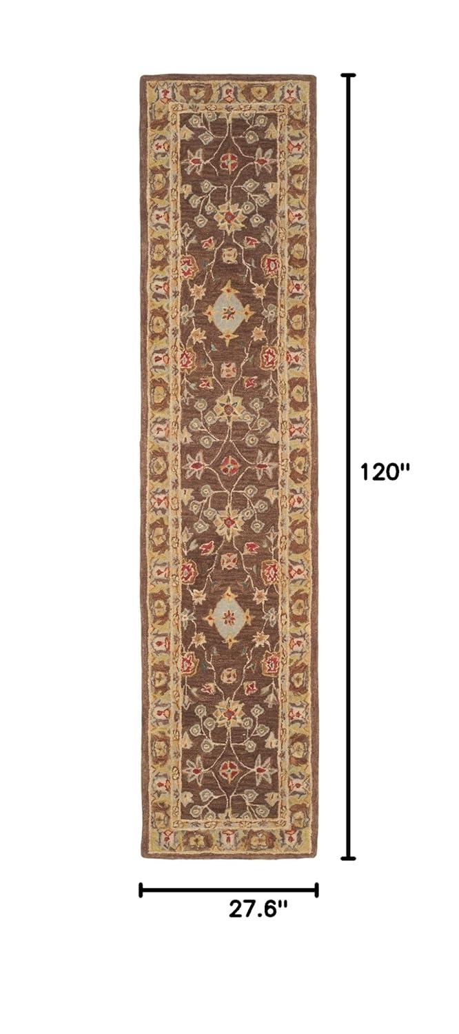 Anatolia AN562 Hand Tufted Indoor Runner Rug - Brown/Gold - 2'3"x10' - Safavieh