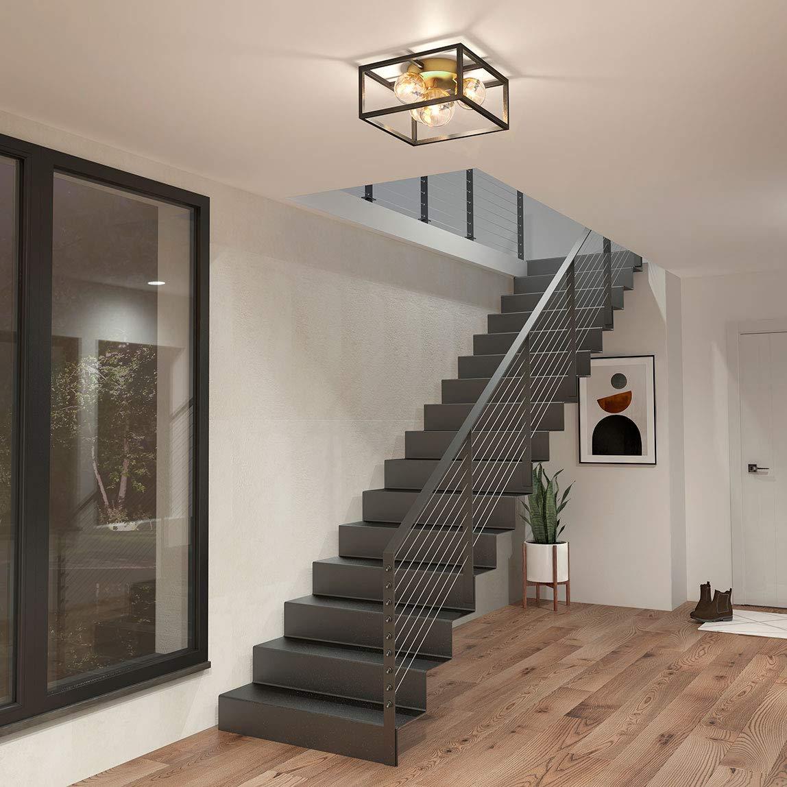 Artika Griffintown 1 Ceiling Light Geometric Flush Mount Black and Gold