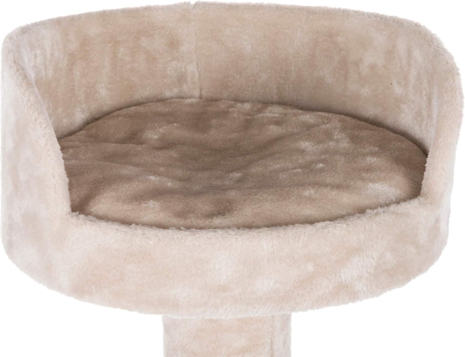 TRIXIE Tulia Senior Plush & Sisal 4-Level 40.2" Cat Tree, Scratching Posts & Bed, Greige