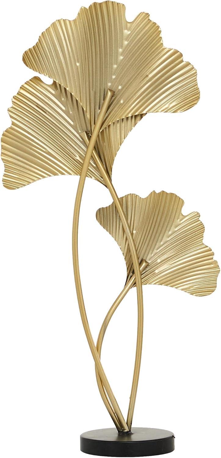 14" x 24" White Metal Leaf Sculpture, by DecMode