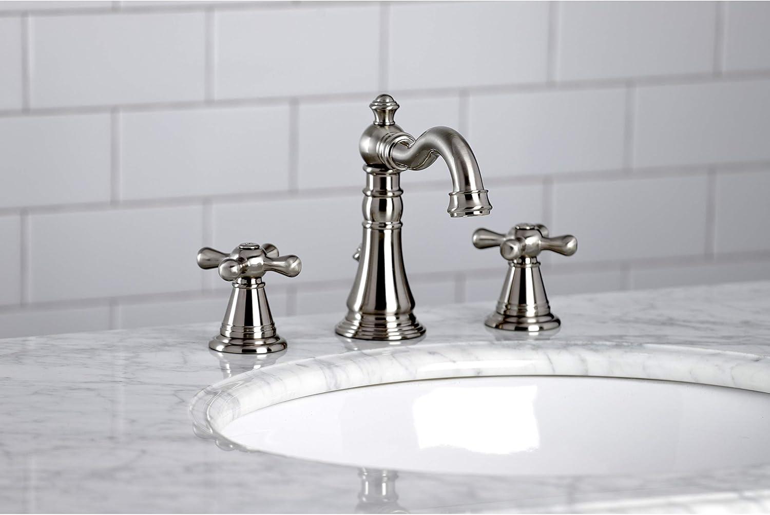 Widespread Bathroom Faucet with Drain Assembly