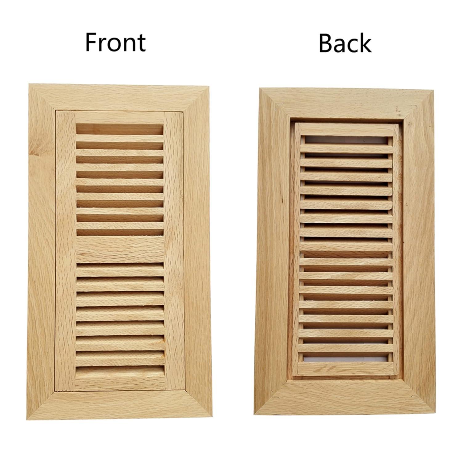 Hardwood White Oak Floor Register, Flush Mount with Frame, 4x10 Inch, Unfinished