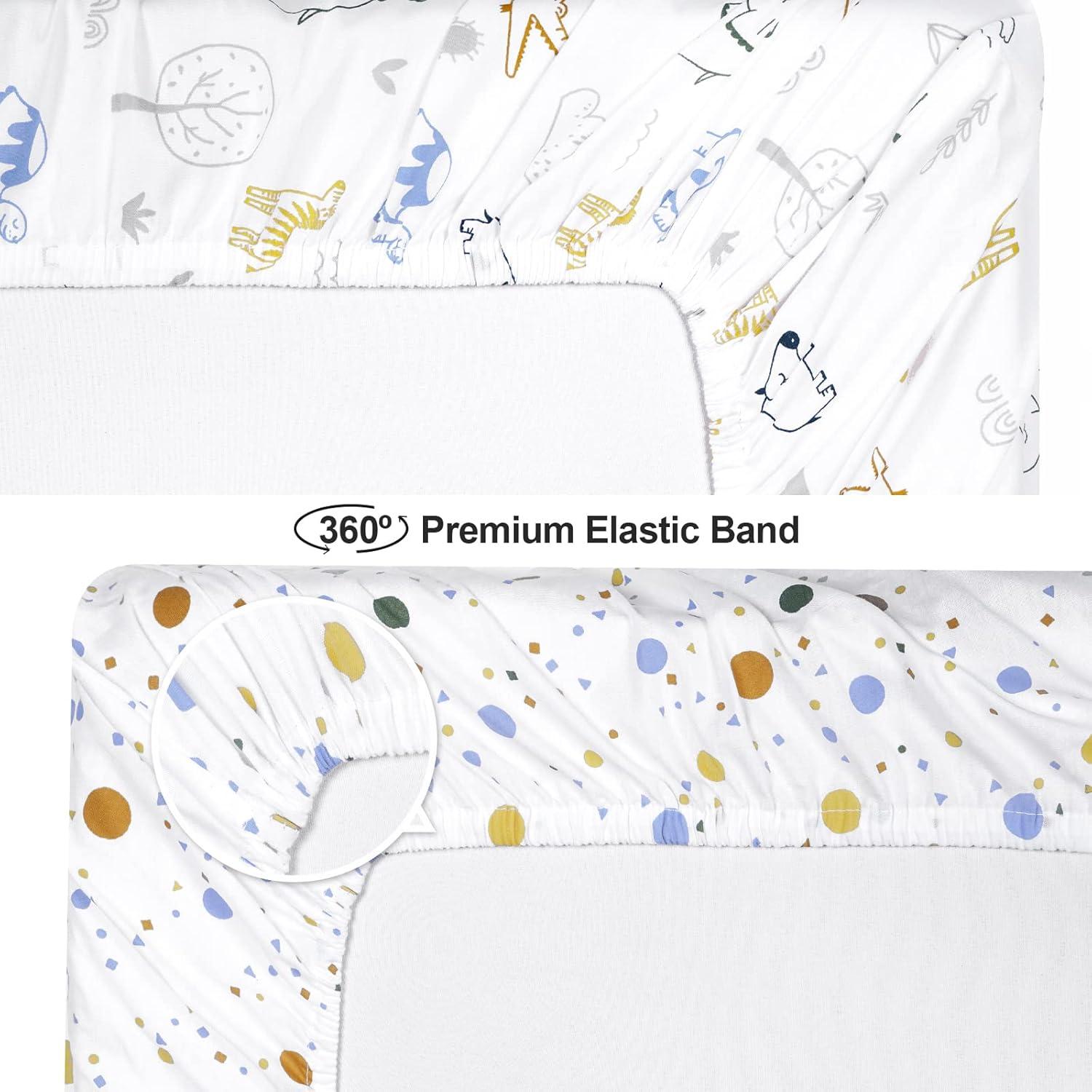 Ely's & Co. Baby Fitted Bassinet Sheet 100% Combed Jersey Cotton for Baby Boy 2 Pack