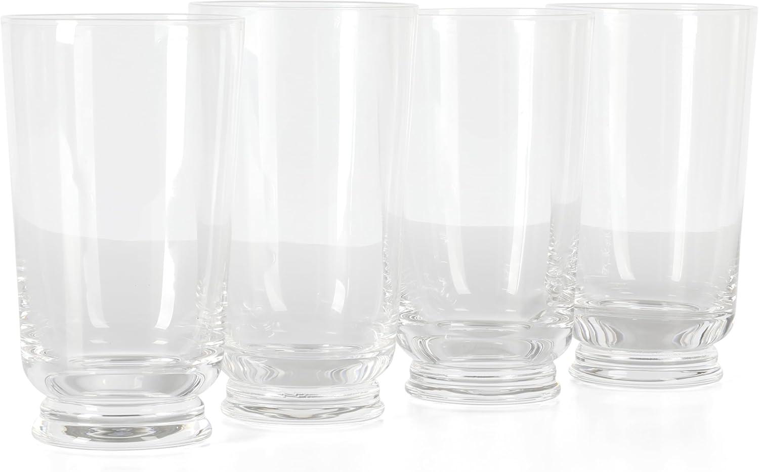 Martha Stewart Crispa 4 Piece 18 Ounce Handmade Hi Ball Glassware Set