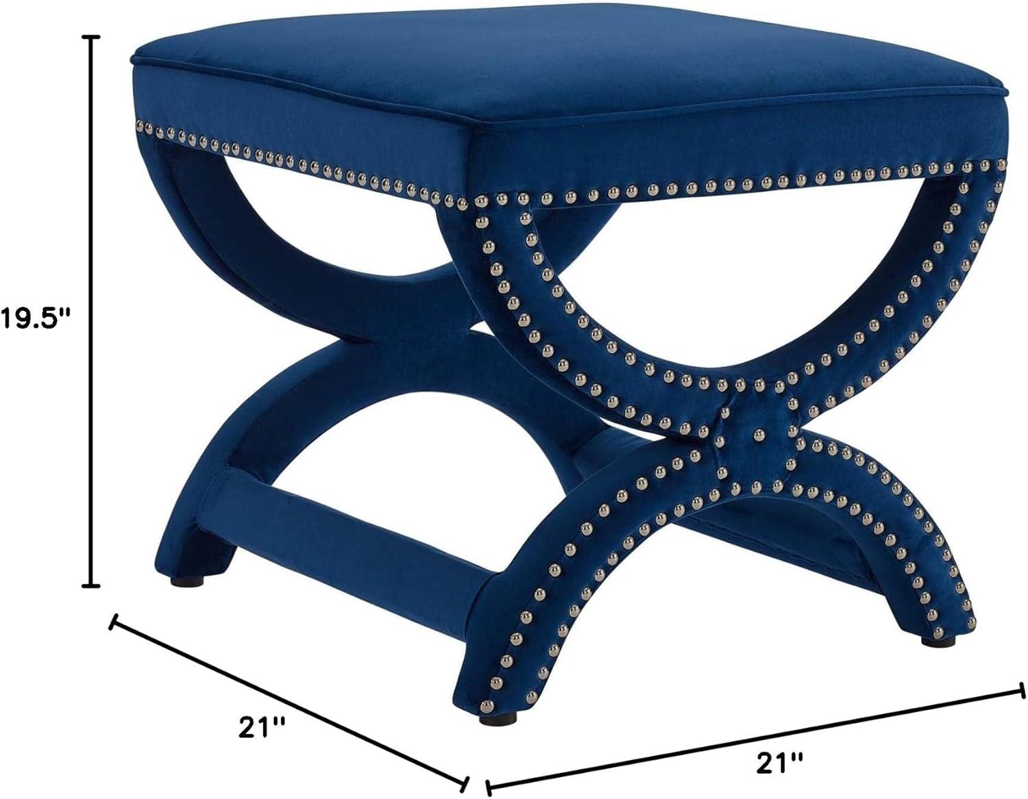 Modway Expound Upholstered Nailhead Trim Velvet Ottoman