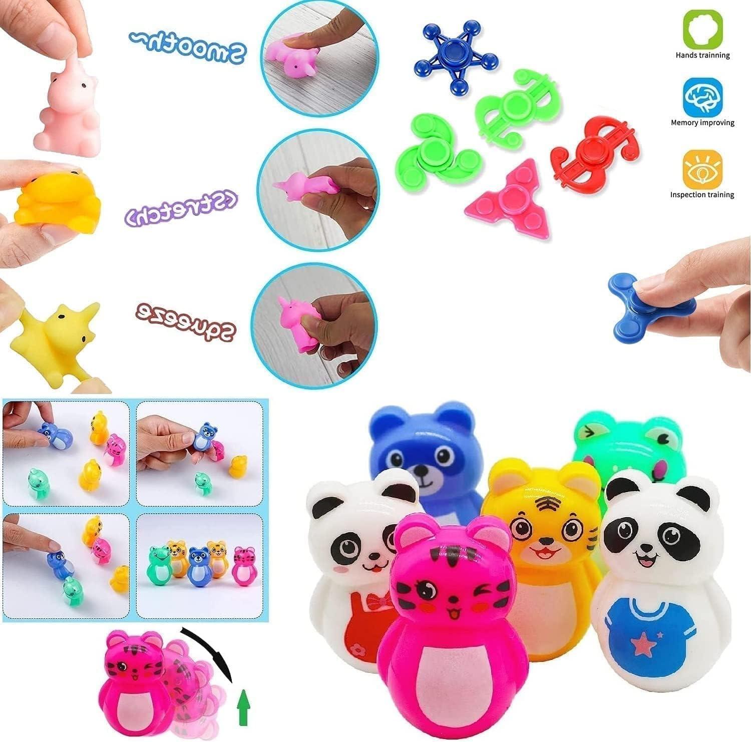 117 PCS Party Favors for Kids 4-8 8-12, Pop Fidget Toys, Treasure Box for Classroom, Pinata Filler, Goodie Bag Stuffers, Prize Box, Treasure Chest, Classroom Prizes