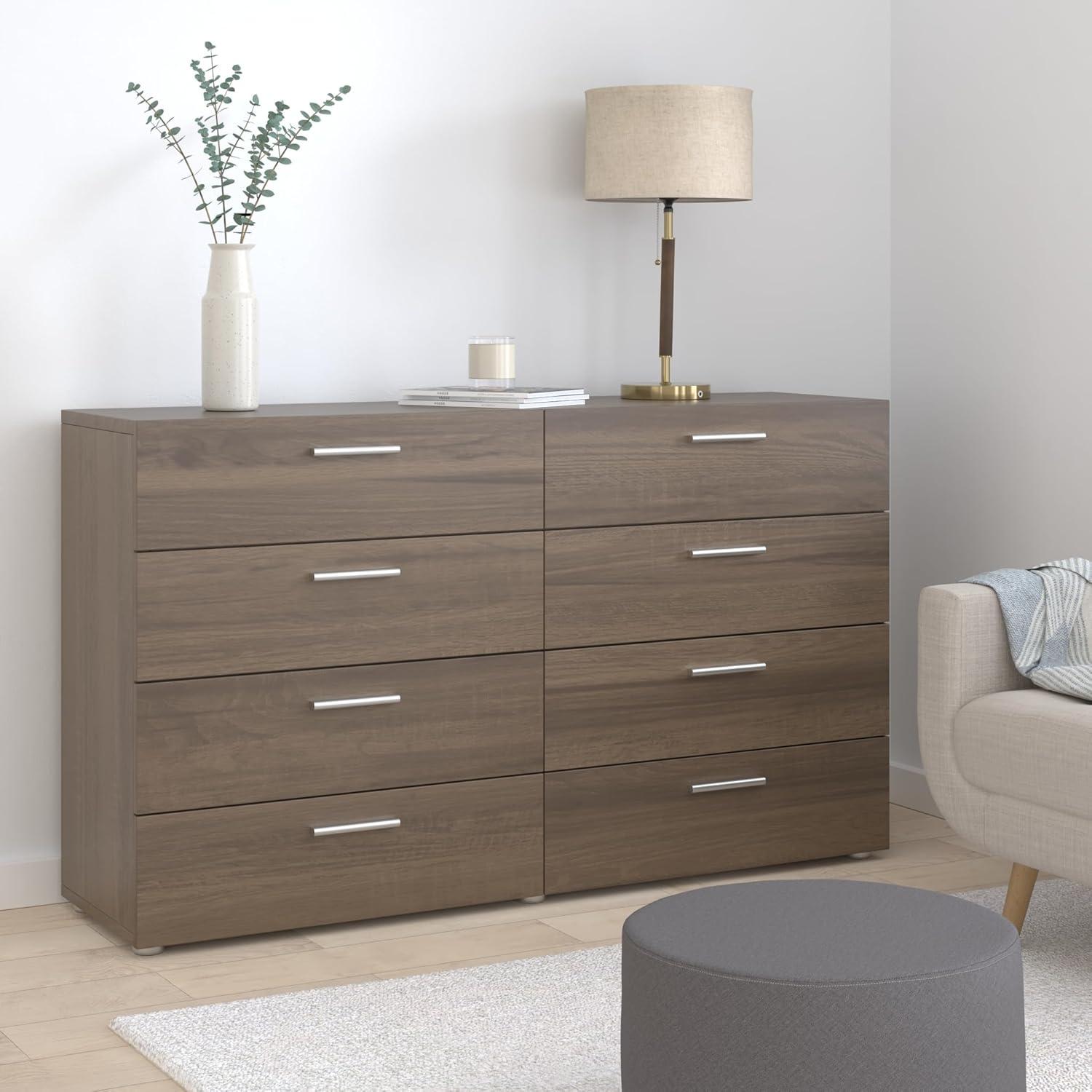 Tvilum Austin 8 Drawer Double Dresser, Walnut