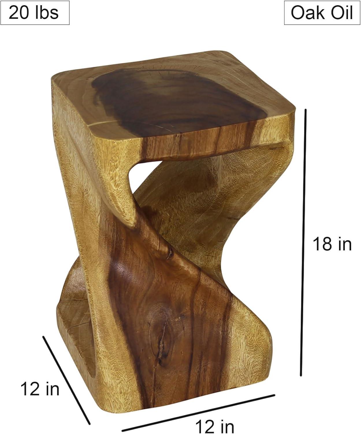 Haussmann® Original Wood Twist Stool 12 X 12 X 18 In High Oak Oil