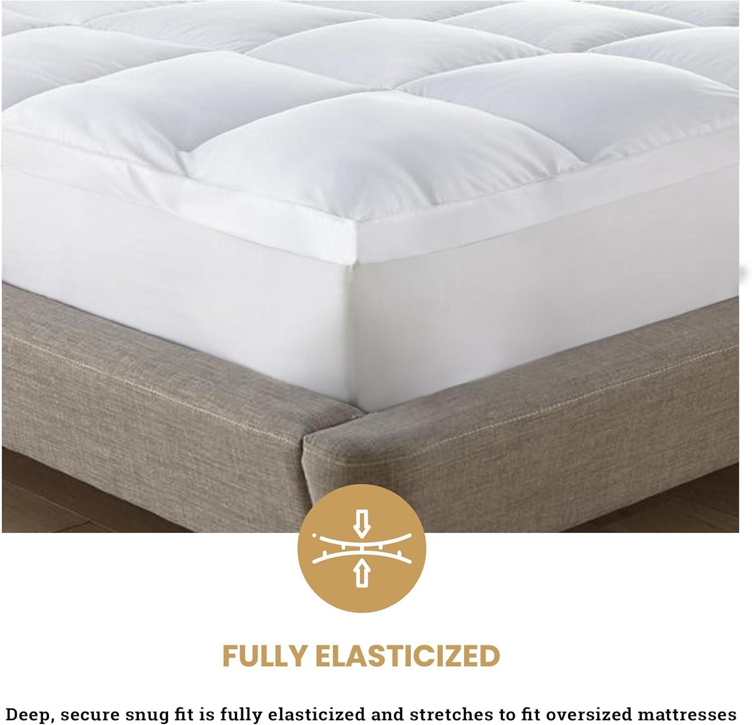 Queen White Down Alternative Hypoallergenic Mattress Topper