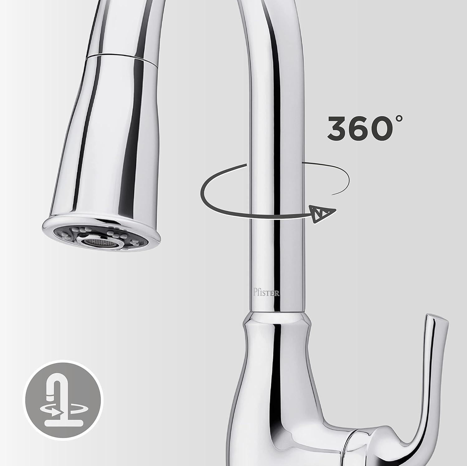 Pfister F-529-7Bar Barullii 1.8 GPM Single Hole Pull Down Kitchen Faucet - Spot Defense