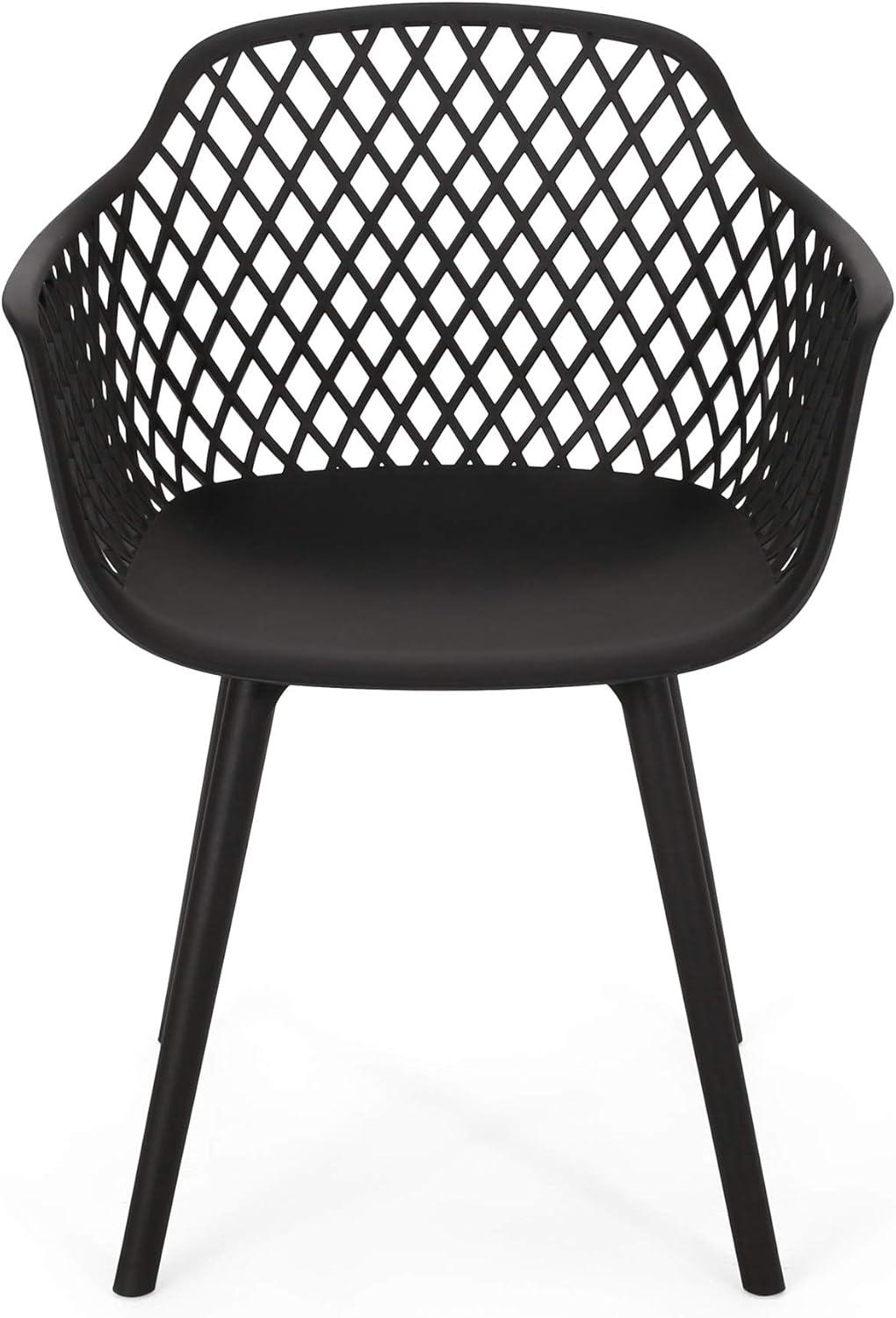 Christopher Knight Home Poppy Modern Resin Dining Chairs, Black