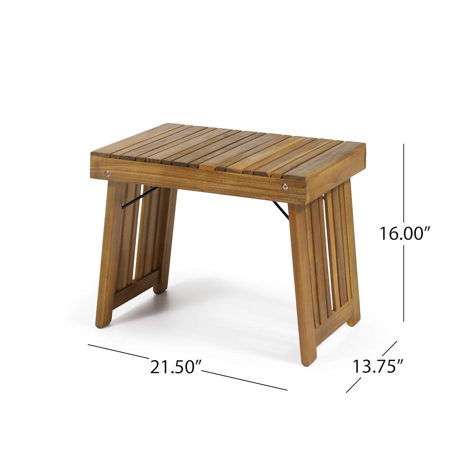 Kyoto Acacia Wood Folding Side Table - Teak - Christopher Knight Home