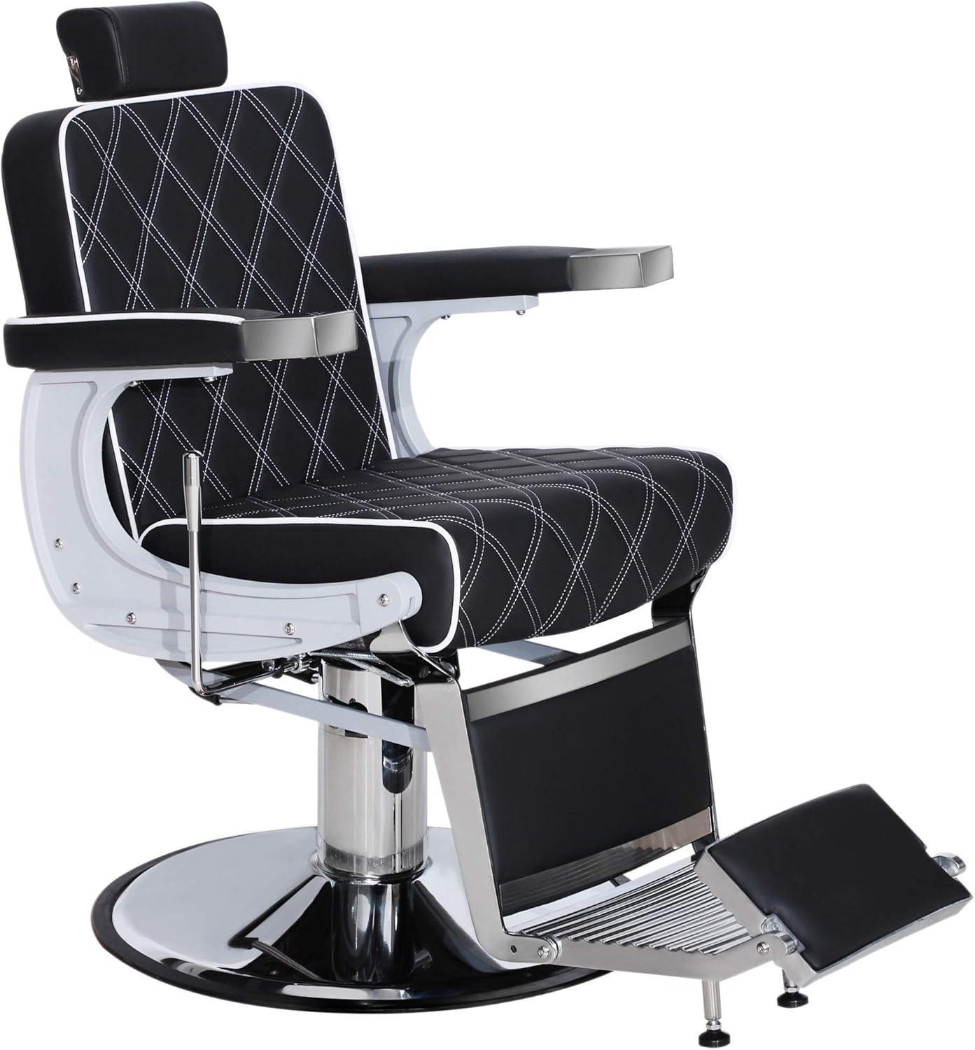 BarberPub Vintage Barber Chair Recline Salon Beauty Spa Shampoo Black 3825