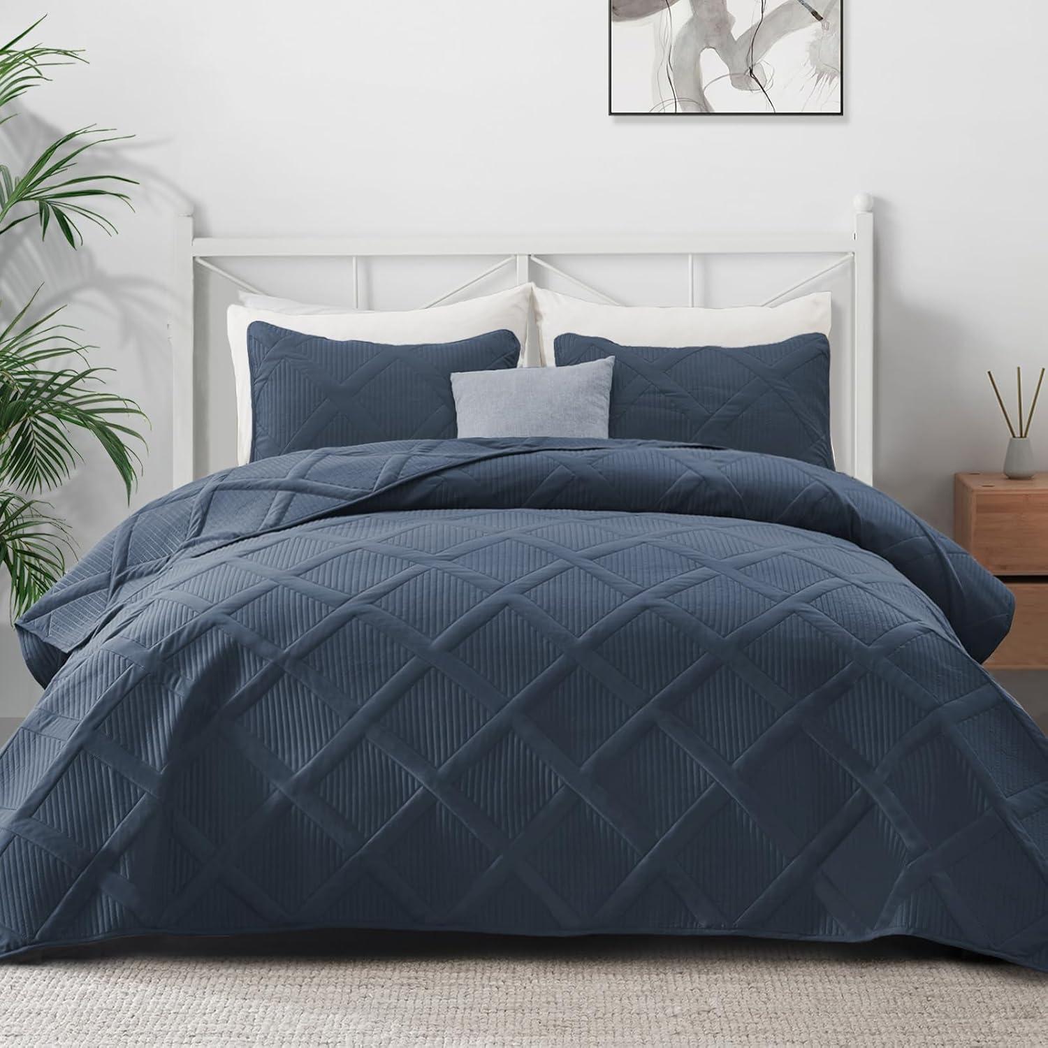 Navy Blue King Size Reversible Microfiber Duvet