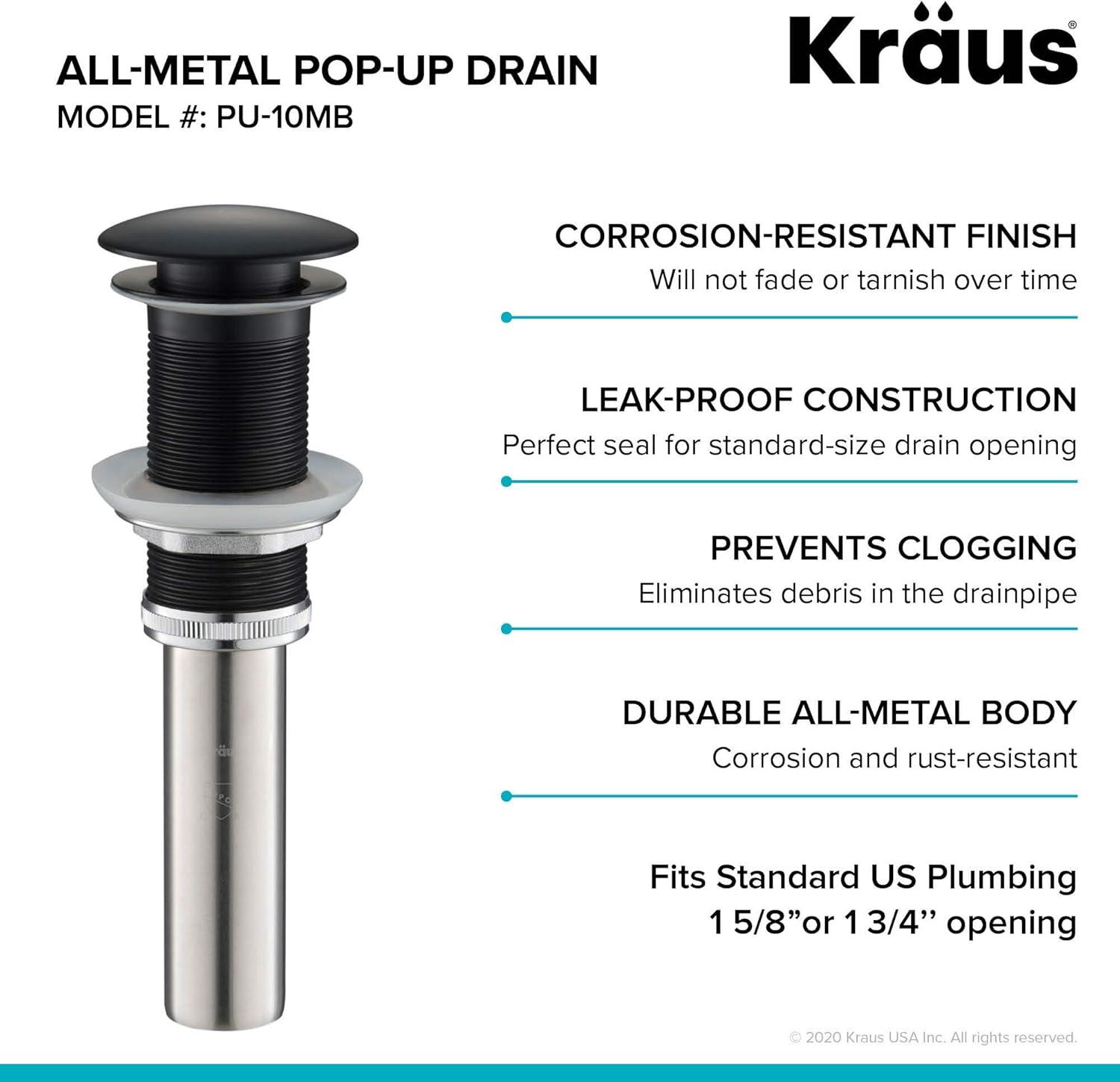 Pop-Up Bathroom Sink Drain