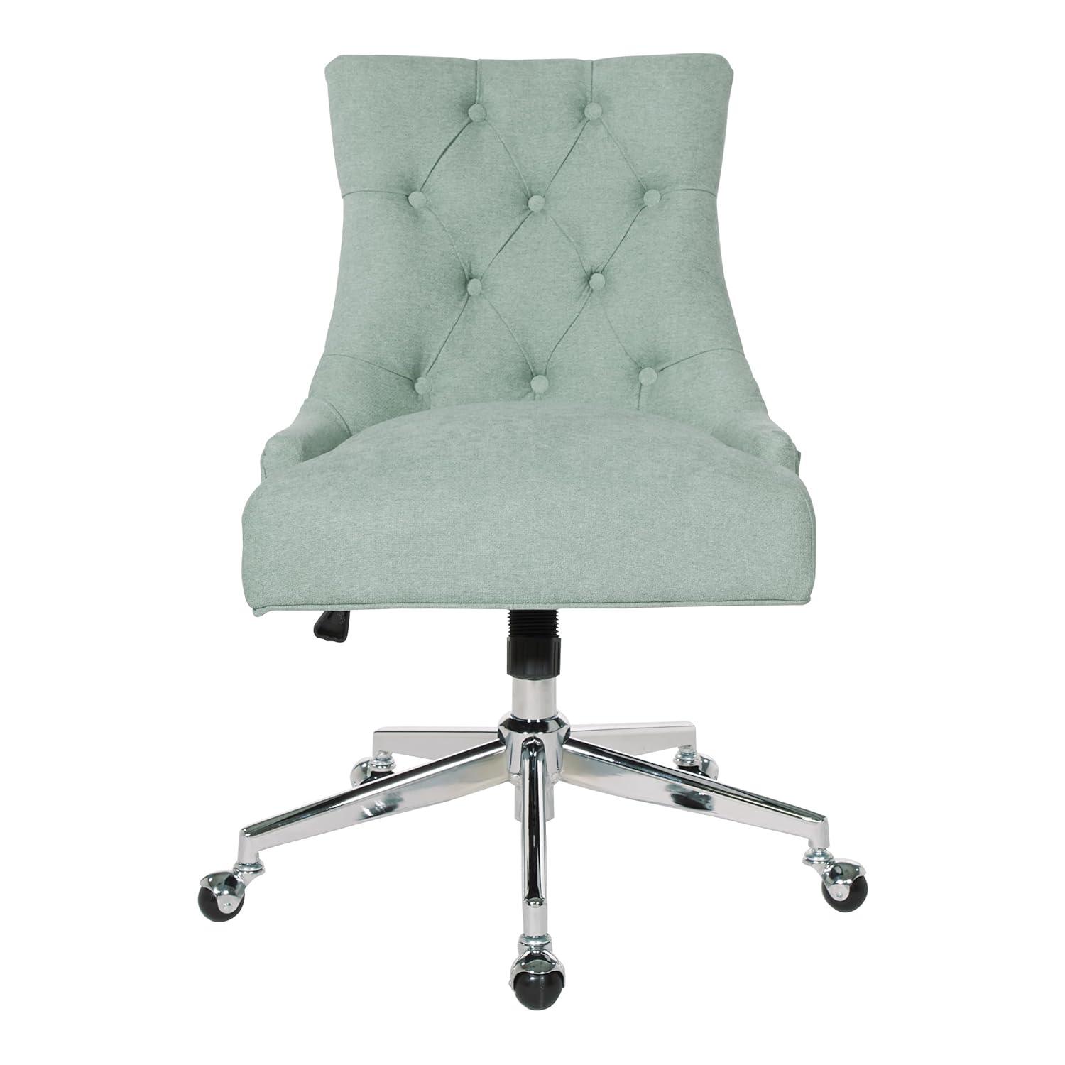 Amelia Office Chair Mint - OSP Home Furnishings: Ergonomic, Swivel, Chrome-Plated Frame, Adjustable Height