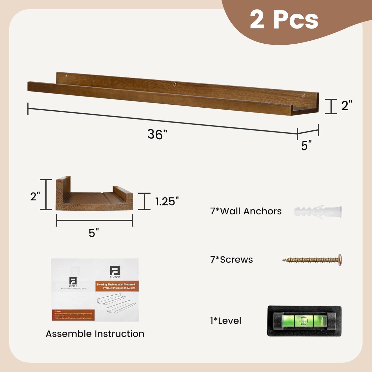 Melpomeni 2 Piece Solid Wood Floating Shelf