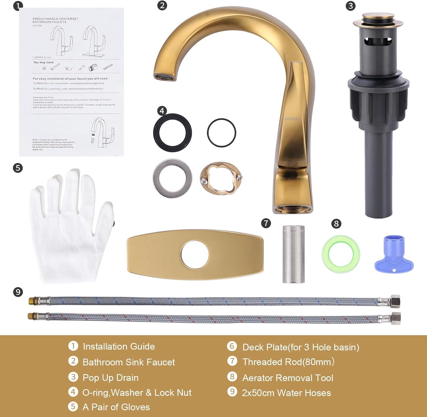 Single-Hole Single-handle Bathroom Faucet with Drain Assembly